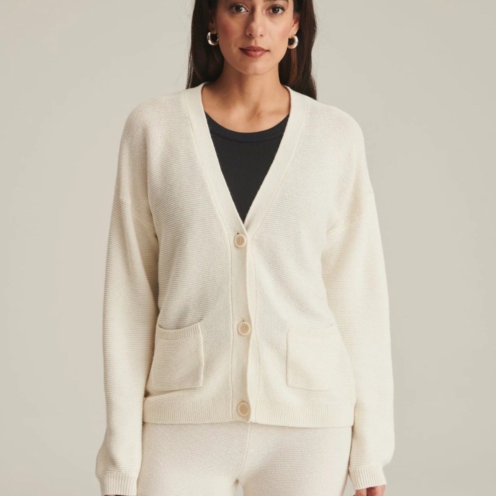 NAADAM Textured Balloon Sleeve Cardigan